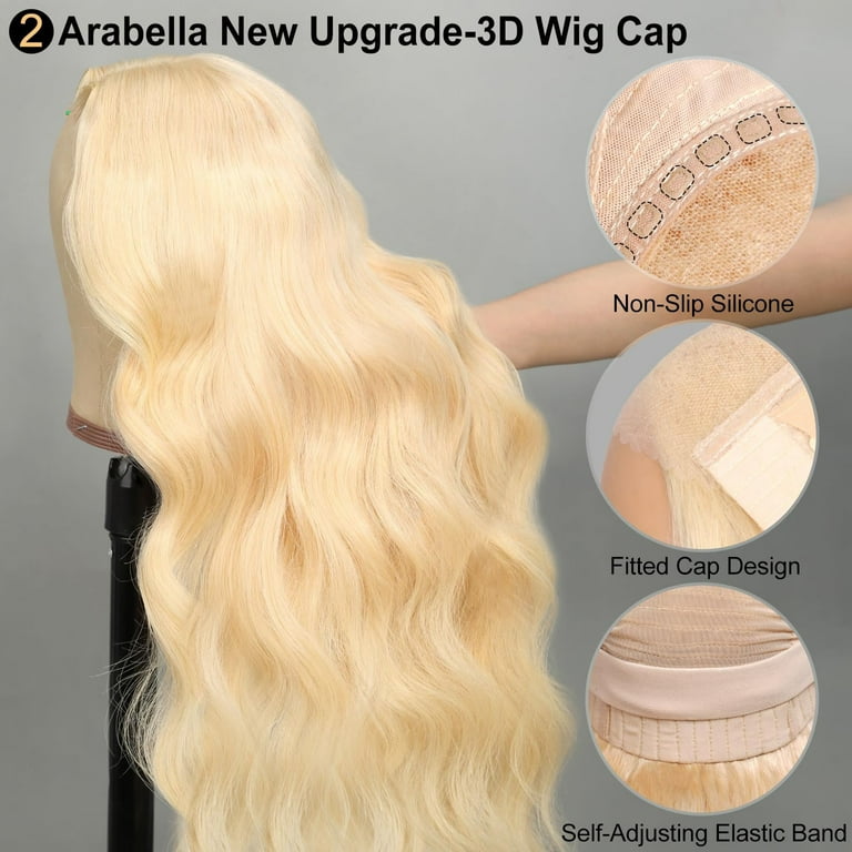 Kokovifyves Beauty Clearance under 5 Glueless 613 Blonde Colored Wig Body Wave Beginner Friendly Human Hair Wigs