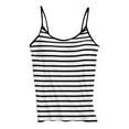 thumbnail image 5 of Women's Camisole Striped Camisole Tops Built in Bra Adjustable Spaghetti Strap Cami Tops Under Tank Tops for Women, 5 of 7