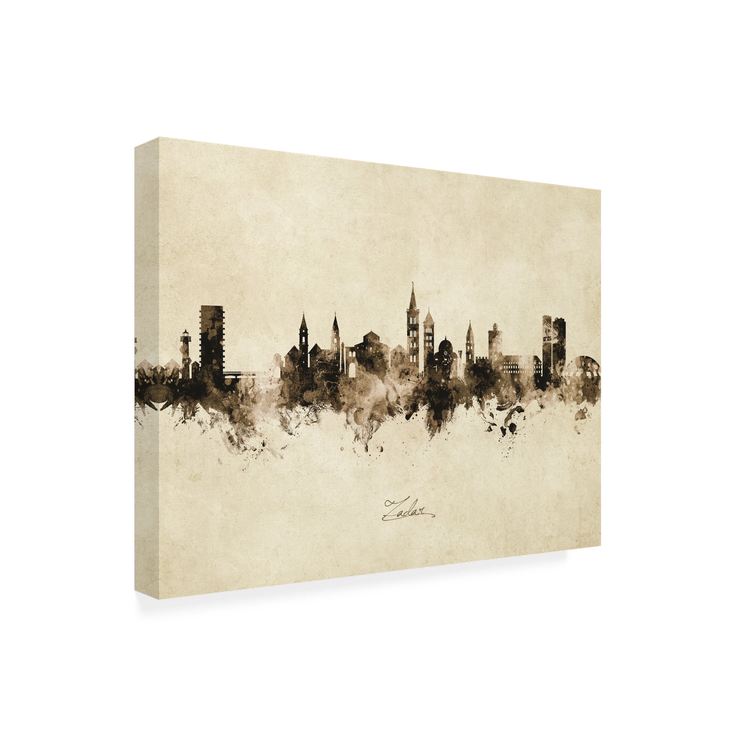 Michael Tompsett 'Zadar Croatia Skyline Vintage' Canvas Art