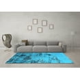 thumbnail image 3 of Ahgly Company Indoor Square Oriental Light Blue Industrial Area Rugs, 3' Square, 3 of 4
