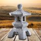 thumbnail image 4 of Estatuilla de Farol de Pagoda Solar IP55 Resistente Al Agua Exquisita Luz de Jardín de Resina de Estilo Japonés para Ornamento de Paisaje gris CUTICAT Linterna de pagoda de piedra, 4 of 8