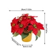 thumbnail image 2 of Plante Artificielle de Poinsettia en Pot - Fleurs de Noël Rouges Réalistes pour Décoration Maison et Bureau, 2 of 5