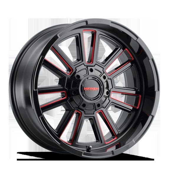 Mayhem Wheels Wheel 8115-2170BTR Apollo 8115; Diamètre 20 Pouces x Largeur 10 Pouces; 8 x 170 Millimètres/8 x 6.69 Pouces Motif à Boulons; Décalage -19 Millimètres; Épaisseur du Dossier 4.76 Pouces; Coussin de Siège Conique à 60 Degrés