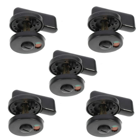 5 Pcs Indicating Door Lock Deadbolt Knob Black Handle for Front Travel