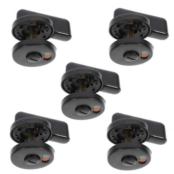 5 Pcs Indicating Door Lock Deadbolt Knob Black Handle for Front Travel