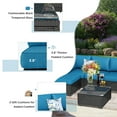 thumbnail image 6 of YODOLLA 7-Piece Patio Furniture Set on Sale, Black Rattan Wicker Outdoor Sectional Sofa Couch with Table Patio Conversation Set for Lawn& Backyard In Peacock Blue, 6 of 7