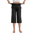 thumbnail image 5 of Chbgutlmr Womens Capri Pants High Waisted Loose Cropped Summer Casual Straight Leg Yoga Pants Pockets, 5 of 9