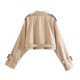 thumbnail image 2 of Gabardina recortada de color caqui para mujer, chaqueta de diseño recortada de manga larga, abrigos sueltos informales elegantes para mujer, Top nuevo para mujer, 2 of 4