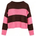 thumbnail image 6 of Fewfanhot Fall Sweaters for Women Striped Mock Neck Fall Knit Color Block Long Sleeve Warm Winter Loose Fit Sweater, 6 of 7