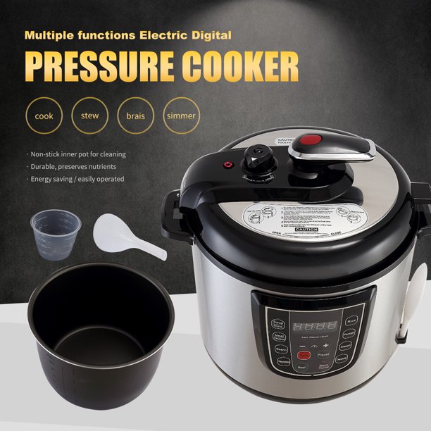 1000W 6QT Electric Digital Multifunction Pressure Cooker Stainless