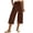 Brown, variant on GEWSEY Women Work Pants Comfy Relaxed Loose Wide Leg Trousers Elastic Stretch High Rise 7/8 Length Slacks Pants Solid Asymmetrical Cropped Trousers for Lady Dance Clubs Black for Size XXL
