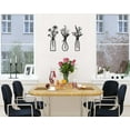 thumbnail image 5 of 3 Pcs Metal Flower Wall Decor, Vase Wall Art Home Decor for Living Room Bathroom Bedroom, Black, 5 of 7