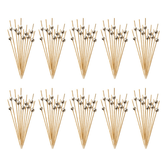 New Arrivals Disco Ball Decorative Toothpicks for Appetizers, Fancy Bamboo Skewers