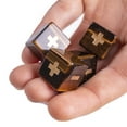 thumbnail image 2 of Wiz Dice Stone Fudge Dice - Polyhedral Dice Set with a Dice Bag for Tabletop RPG Adventure Games - Handmade D6 Dice with Plus, Minus and Blank Faces for Fudge RPG Systems - Tiger's Eye - 16mm - 4 ct, 2 of 5