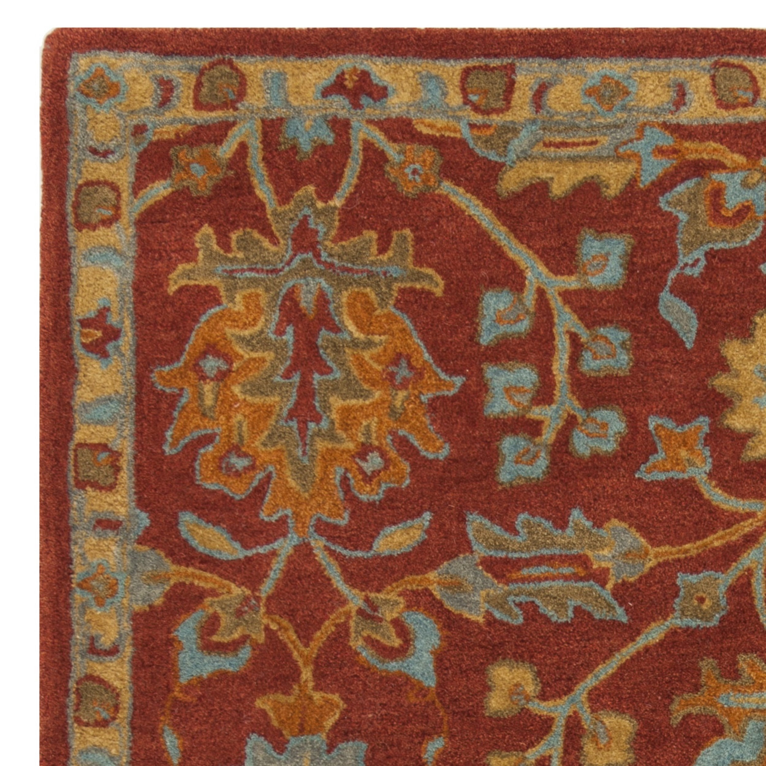 SAFAVIEH Heritage Jerald Floral Wool Area Rug, Red/Multi, 3' x 5'