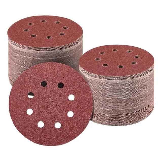 160 discos de lijado de 5 pulgadas, granos 60/80/120/150/240/320/400/600, 8 orificios, con sistema de velcro, para lijadoras orbitales.