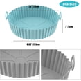 thumbnail image 3 of Pot en Silicone pour Friteuse à Air Chaud, Lot de 2 Doublures Réutilisables en Silicone pour Friteuse à Air, Accessoires pour Friteuse à Air, Remplacement pour Doublure en Papier Parchemin Jetable Compatible 3.5-7Qt (Bleu + Gris), 3 of 7