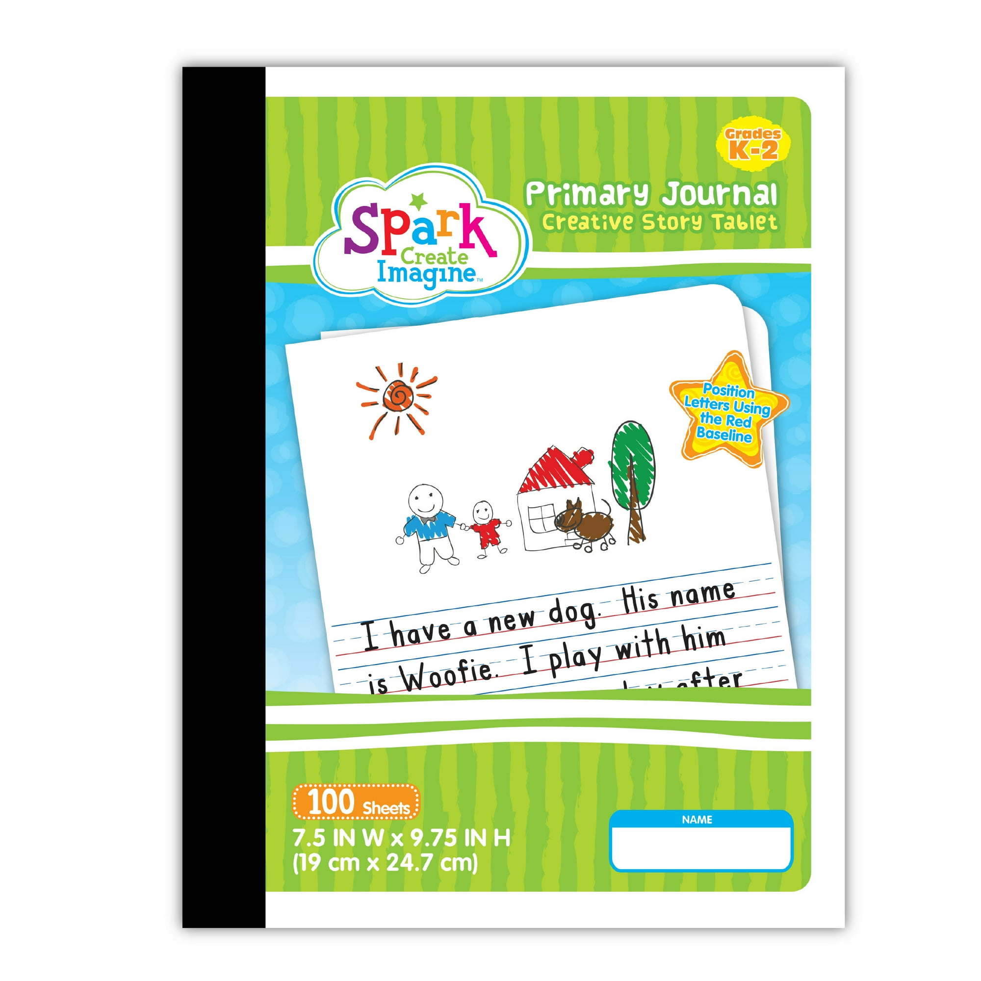 Spark Create Imagine Primary Journal, 100 Sheets, 9.75 in x 7.5 in, Half-Page Rule
