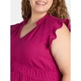 thumbnail image 3 of Time and Tru Women's and Women's Plus Double Cloth Midi Dress, Sizes XS-4X, 3 of 5
