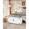thumbnail image 2 of Farmhouse Shoe Storage Bench, 2 Tier Shoe Bench with Padded Seat Cushion & 2 Barn Doors, White, 2 of 8