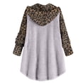 thumbnail image 5 of LYXSSBYX Womens Coats and Jackets Plus Size Hooded Clearance Women Winter Warm Plush Button Jacket Outwear Coat Pockets Patchwork Long Sleeve Tops, 5 of 5