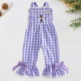 thumbnail image 2 of Toddler Baby Girl Outfit Overalls Colorful Romper Cute 6 12 18 Months 1T 2T 3T 4T 5T Bell Bottoms Suspender Jumpsuit Pants One-Piece Outift Gibobby,18-24 Months,Purple, 2 of 7