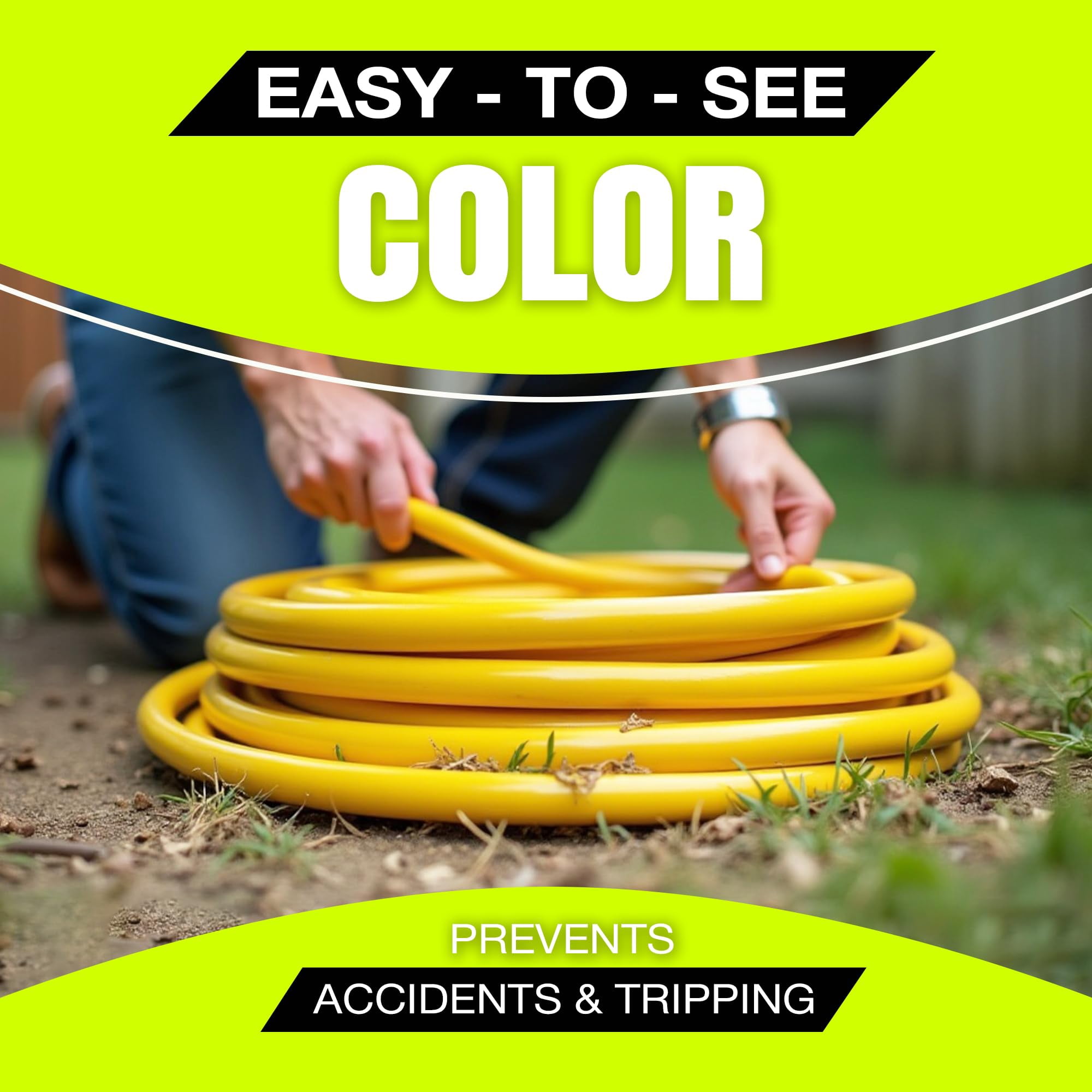 LifeSupplyUSA 50ft 10 Gauge Yellow 3 Outlets SJTW Heavy Duty Extension Cord