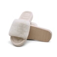 thumbnail image 3 of Dream Pairs Women's Fashion Comfort Fluffy Open Toe Slides Shoes Fuzzy House Slippers DSL219W CREAMY/WHITE Size 8, 3 of 5
