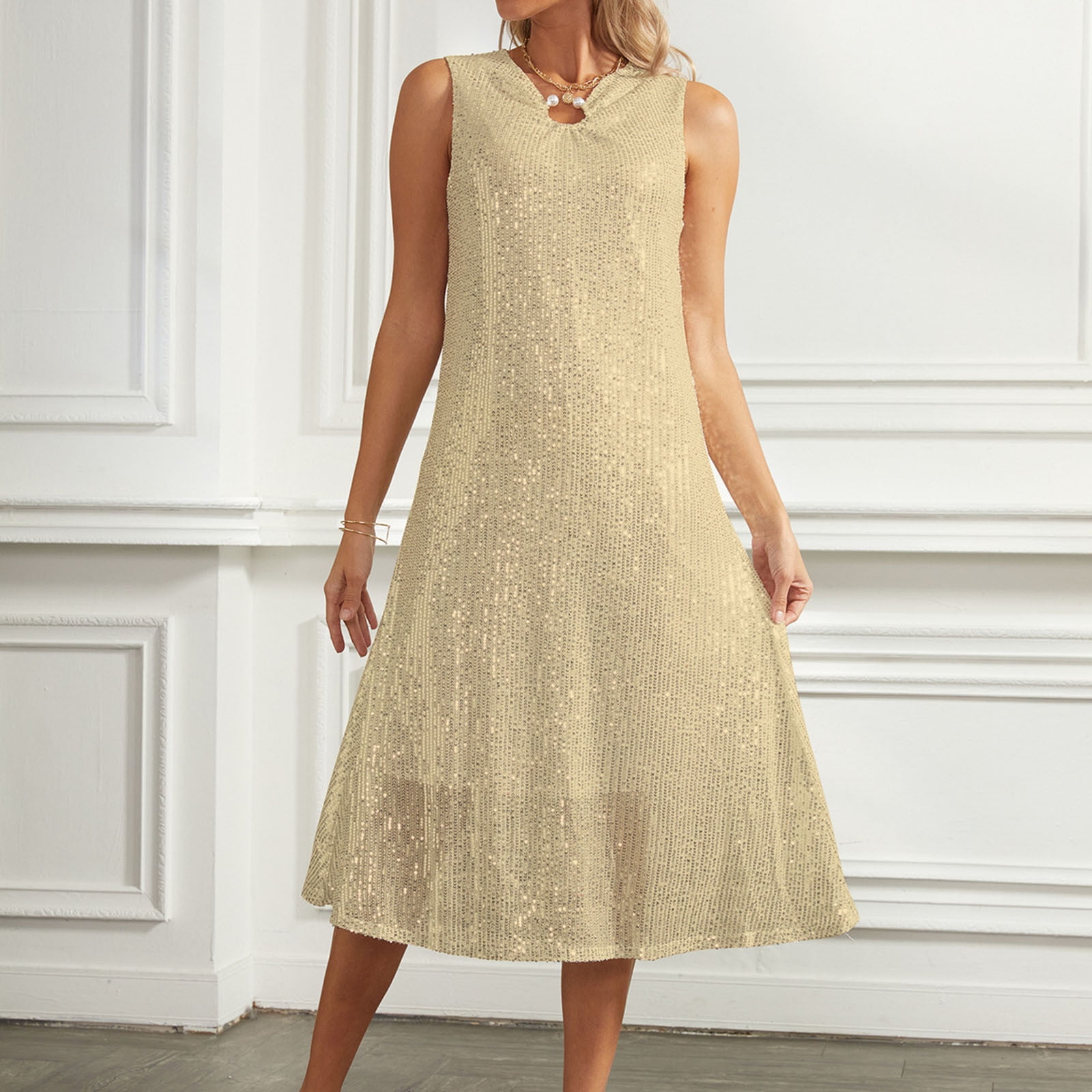 UPPADA Womens Bodycon Maxi Dress V Neck Halter Dress Ruched