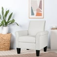 thumbnail image 4 of Dazone Modern Air Leather Sponge Solid Print Club Chair, White, 4 of 6