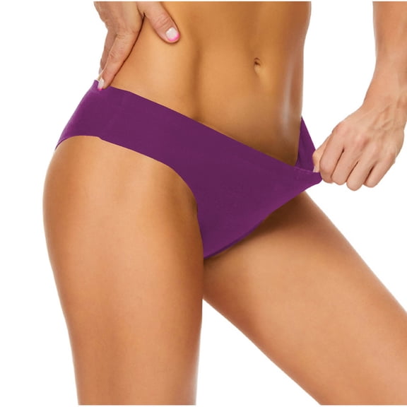 WREESH Women's Solid Tankinis Bottoms Mid Rise Swimwear - Full Coverage Bikini Bottom for Pool & Beach Purple