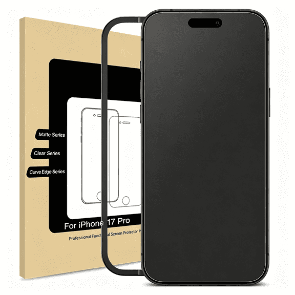 GJX Matte Glass Screen Protector for Iphone 17 Pro(6.3 Inch)Anti-Glare&Anti-Fingerprint(Not Privacy)Tempered Glass [Easy Installation Frame] Case Friendly,Bubble Free-Smooth As Silk