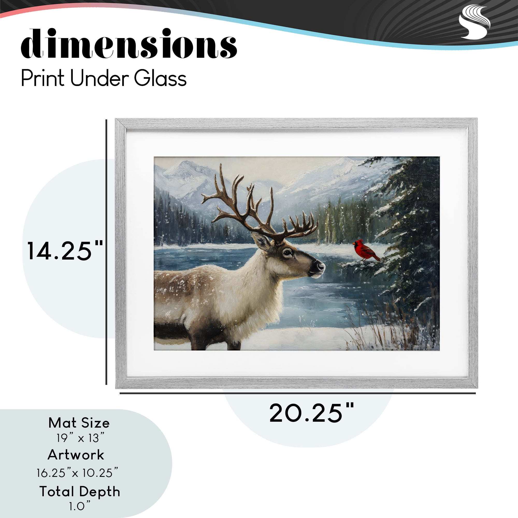 Christmas Conversation In Wild Gray Framed Print Under Glass, design by Petal Prints Design