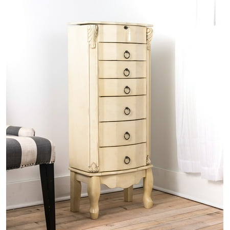 - Hives & Honey Jewelry Armoire Organization Cabinet Bordeaux Tuscan Ivory