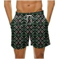 thumbnail image 1 of RKSTN Mens Swim Trunks Premium Pixelated Pattern Print Novel Extra Plus Size Elastic Waistband Drawstring Comfortable Summer Beach Breathable Vacation Shorts with Pockets, 1 of 4