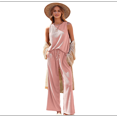 thumbnail image 3 of Pijama de Verano Sin Mangas para Mujer, de Punto Acanalado, Suave, Color Rosa Raíz de , Talla M, 3 of 9