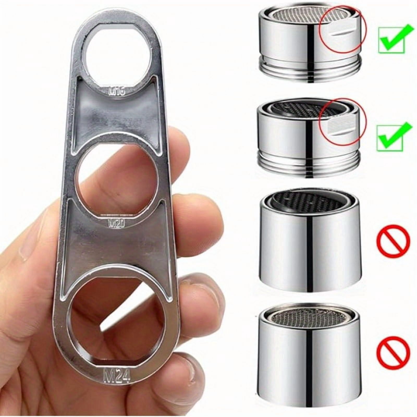 Multi-Use Faucet Aerator Removal Wrench Tool, Spout Removal Tool Universal Wrench for Kitchen Bathroom Faucet Parts