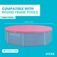 thumbnail image 3 of INTEX 8 Foot Pool Cover for Round Metal Frame Outdoor Backyard Swimming Pool, Pink, 3 of 6