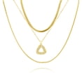thumbnail image 1 of JeenMata Juego de Collar con Capas de 3 Pzas con Dijes en Forma de Lágrima Bañado en Oro Amarillo, 1 of 5