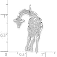 thumbnail image 4 of 14k White Gold Solid Satin Diamond-cut Flat-Backed Giraffe Charm - 29mm, 4 of 6