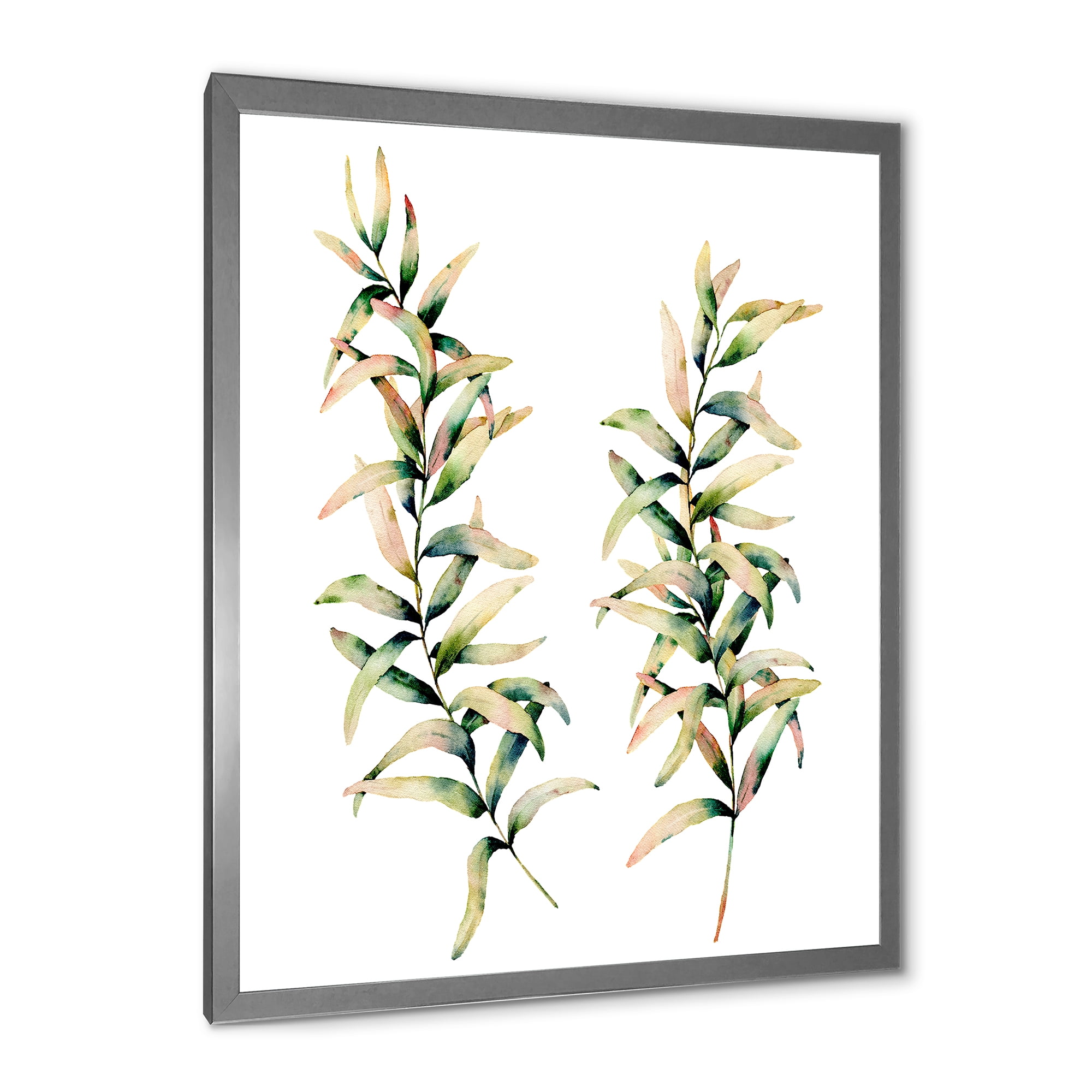 Designart 'Autumn Branches of Grass ' Traditional Framed Art Print