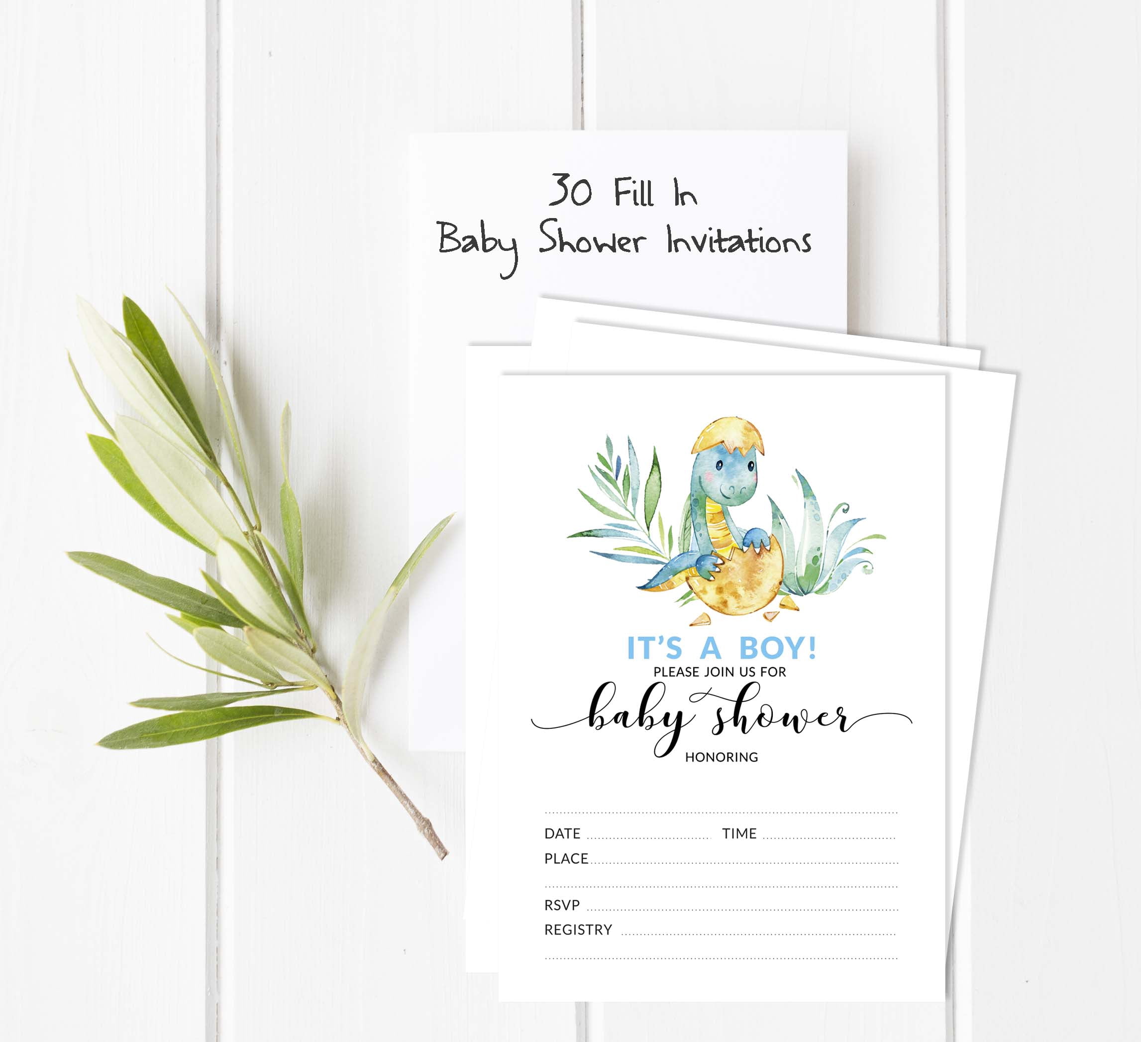 Inkdotpot Set Of 30Dinosaur Baby Shower Invitations-Diaper Raffle Tickets And Baby Shower Book Request Cards Jungle Animals Invites Its A Boy Its A Girl