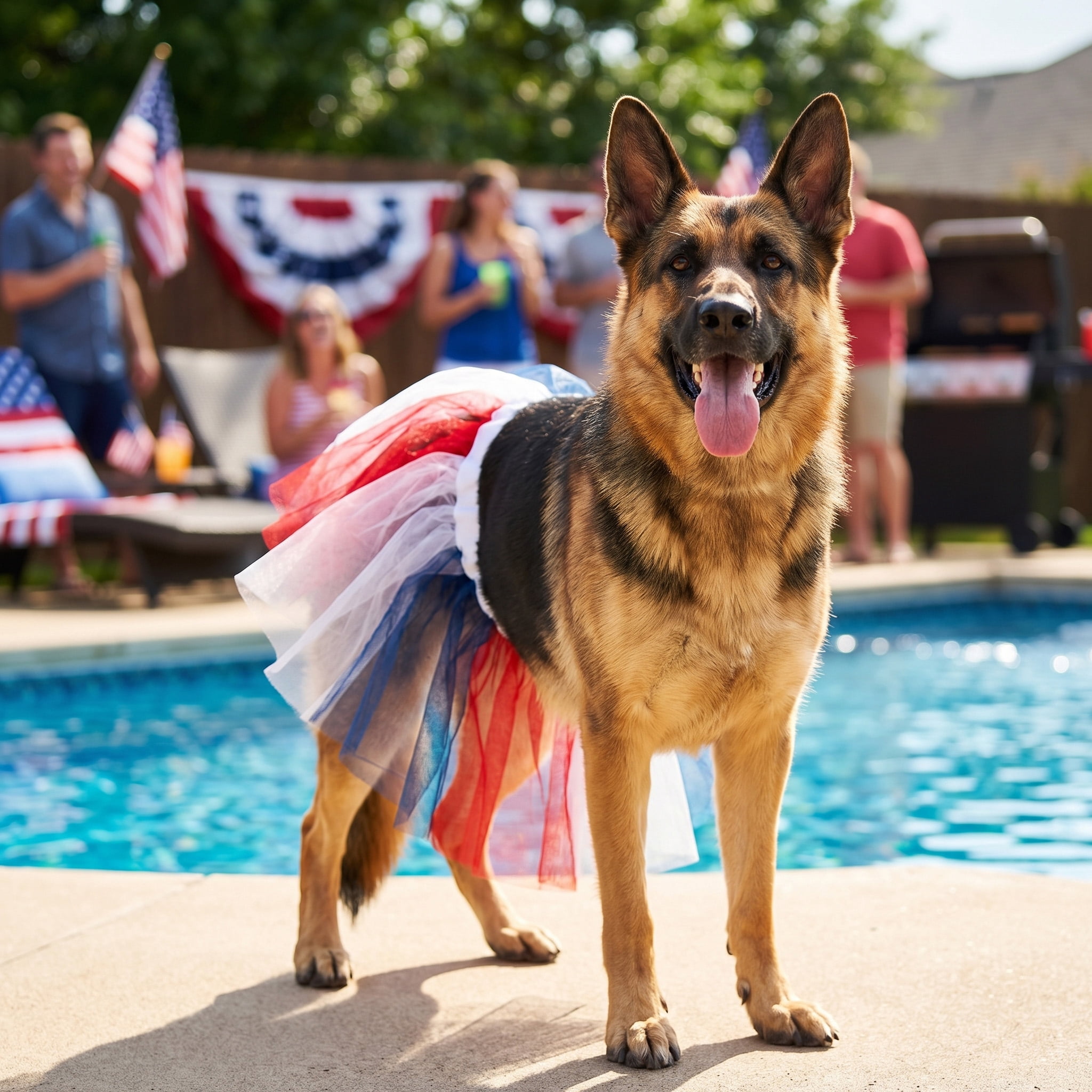 Vibrant Life Fourth of July Medium/Large Dog Tutu, Red, White, and Blue