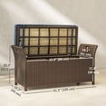 thumbnail image 3 of Outsunny 2-In-1 Patio Wicker Storage Bench 29 Gallon Storage Box Navy Blue, 3 of 10