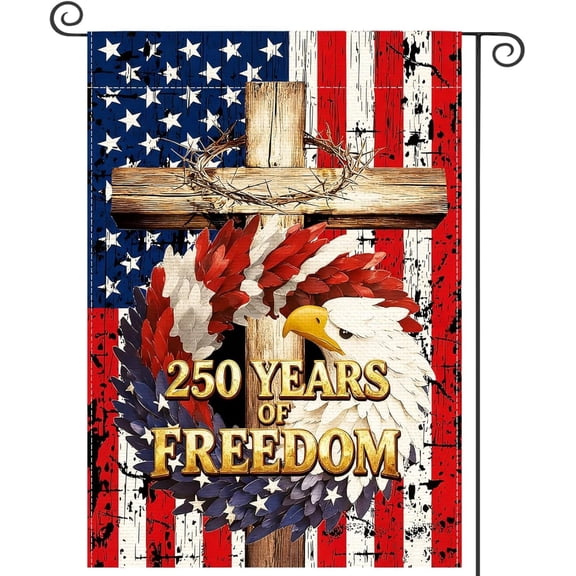 250th Anniversary USA Garden Flags Freedom Custom Flag Patriotic Banner Double-Sided with America Eagle Design USMC 250th Anniversary 1776-2026 Commemorative 12 x 18 Inch for Veteran Christmas