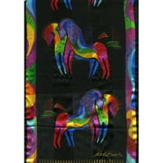 Laurel Burch Scarves-Rainbow Horses W/Fringe