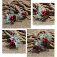 thumbnail image 3 of CHUANK 10 Pcs Centre de Table Tiges de Baies Rouges Factices Branche de Pin Pommes de Pin Perles Transparentes pour Centre de Table de Noël, 3 of 8