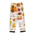 thumbnail image 4 of Disketp Thanksgiving Print Women'S Comfy Pajama Pants Casual Drawstring Palazzo Lounge Wide Leg Pants, 4 of 9