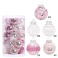 thumbnail image 4 of Toystoory Decoraciones festivas de plástico para árbol de Navidad Adornos de bolas navideñas brillantes agregan Navidad Kits de decoración para fiestas Rosa, 4 of 6