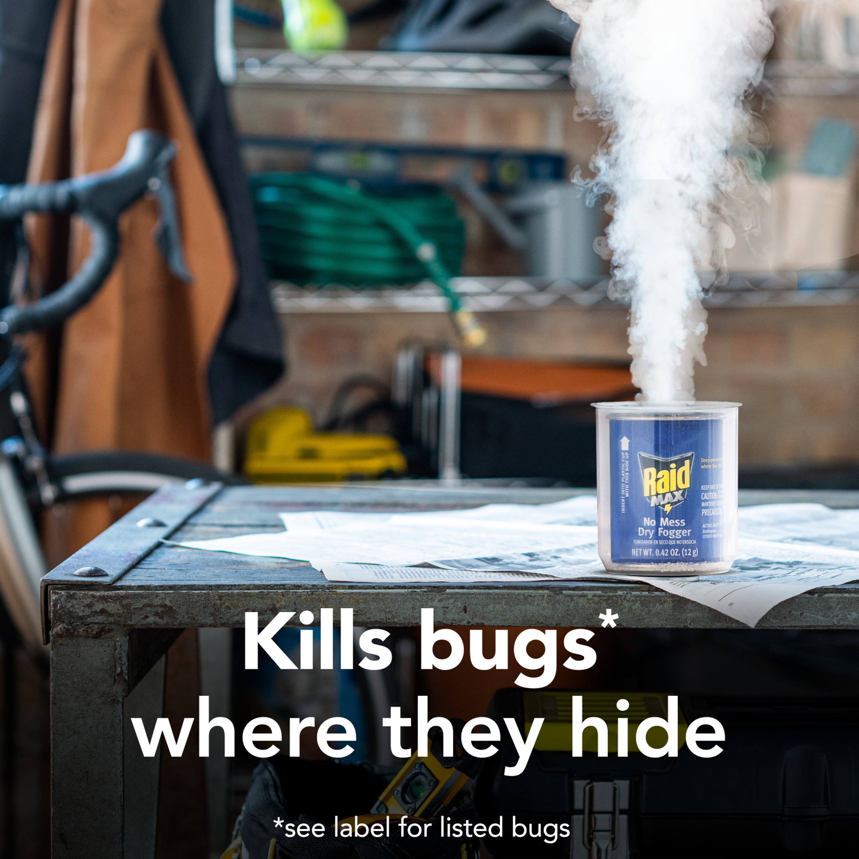 Buy Raid MAX Mess Free Dry Fogger, 0.42 Oz / 12 g, Pack of 3, Indoor Fog, No